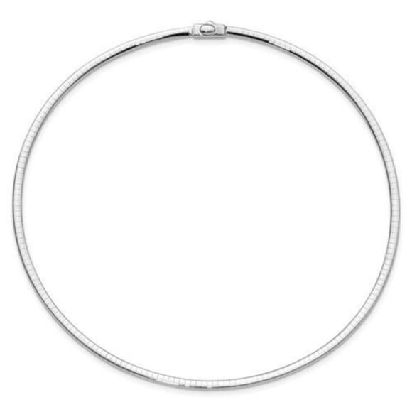 Leslie's 14K Italian Gold 3mm wide Two-tone Reversible Omega Necklace, 18 inches - Picture 5 of 6